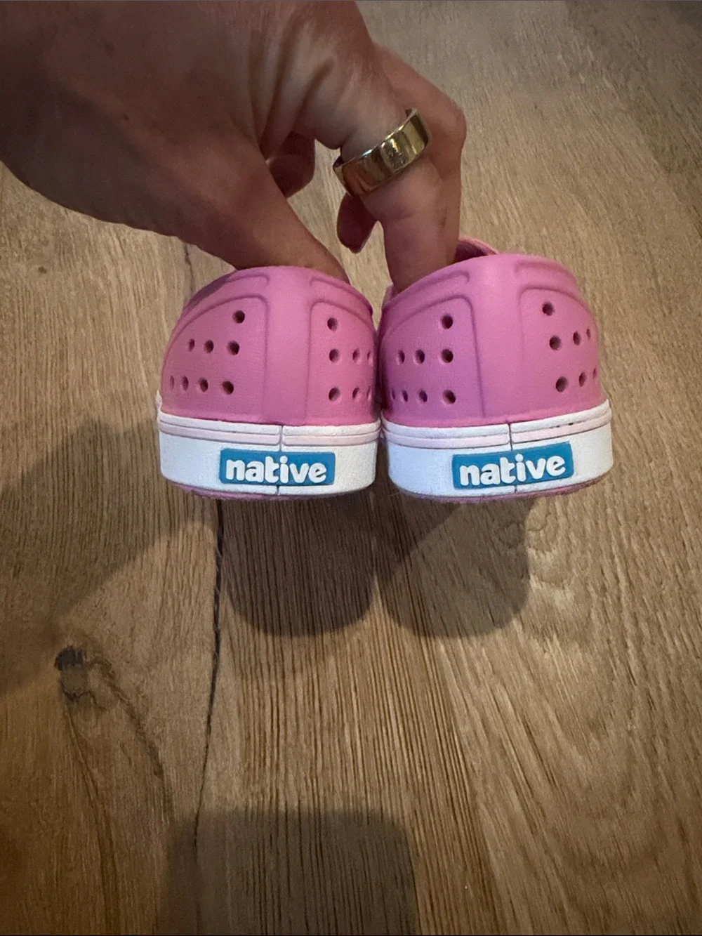 Kids Pink Rainbow Native Shoes